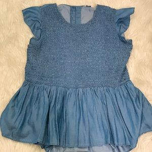 XXL Chambray Peplum Blouse